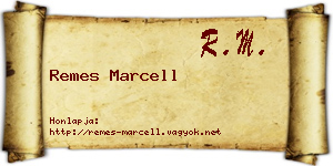 Remes Marcell névjegykártya